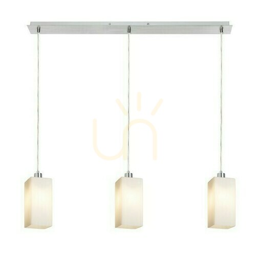 Kontrola Liz Iii 80 Opálové sklo/chrom Závěsné svítidlo 230 V Led E27 3x11 W.