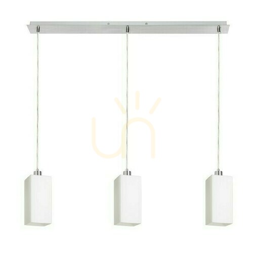 Kontrola Liz Iii 80 Opálové sklo/chrom Závěsné svítidlo 230 V Led E27 3x11 W.