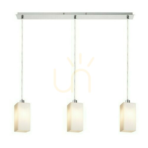 Kontrola Liz Iii 80 Opálové sklo/matný nikl Závěsné svítidlo 230 V Led E27 3x11 W.
