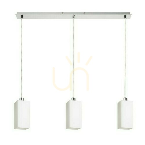 Kontrola Liz Iii 80 Opálové sklo/matný nikl Závěsné svítidlo 230 V Led E27 3x11 W.