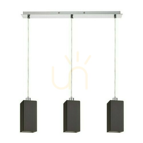 Kontrola Liz Iii 60 Černé sklo/chrom Závěsné svítidlo 230 V Led E27 3x11 W.