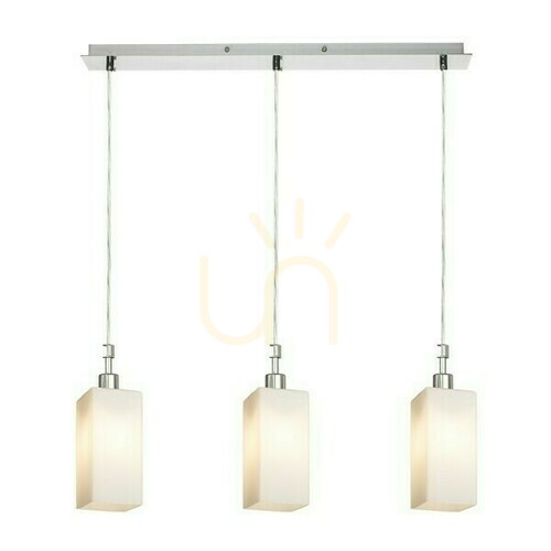 Kontrola Liz Iii 60 Opálové sklo/matný nikl Závěsné svítidlo 230 V Led E27 3x11 W.