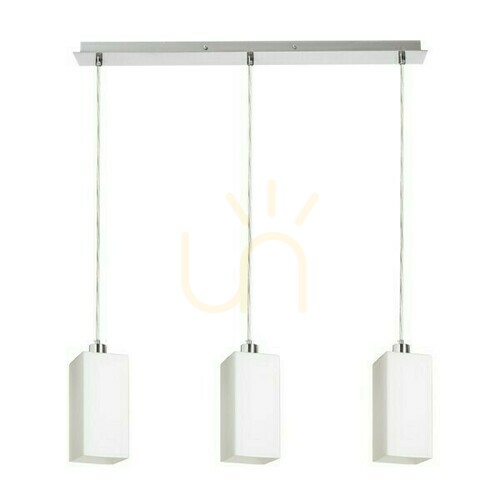 Kontrola Liz Iii 60 Opálové sklo/matný nikl Závěsné svítidlo 230 V Led E27 3x11 W.