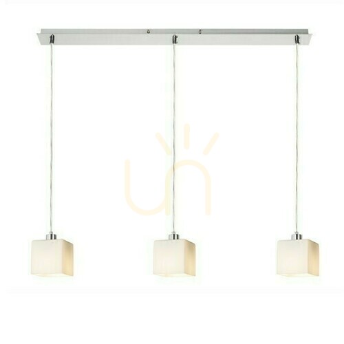 Kontrola Dados Iii 80 Opálové sklo/matný nikl Závěsné svítidlo 230 V Led E27 3x11 W.