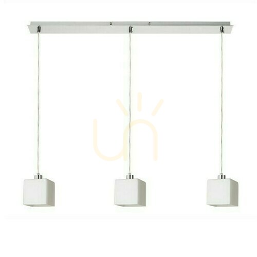 Kontrola Dados Iii 80 Opálové sklo/matný nikl Závěsné svítidlo 230 V Led E27 3x11 W.