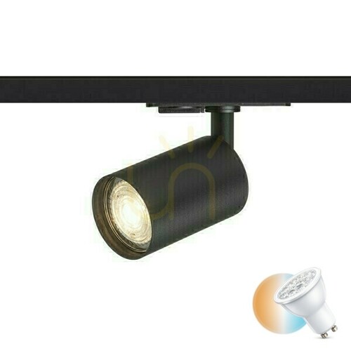 Kontrola Dude Spotlight pro 1 fázi. Kolejnice černá 230 V Led Gu10 9 W.