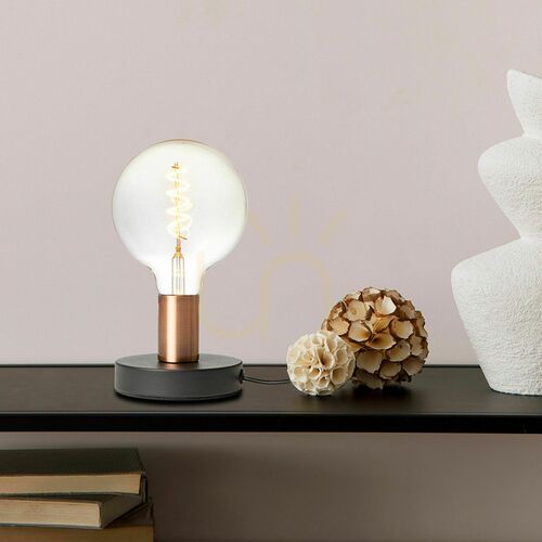 Kontrola Stolní lampa Rendl ALGOT R13907 – černá, povrch v kartáčované mědi, E27 LED 15 W