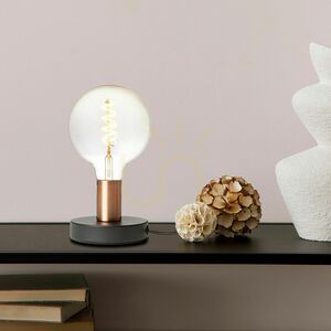 Stolní lampa Rendl ALGOT R13907 – černá, povrch v kartáčované mědi, E27 LED 15 W small 4