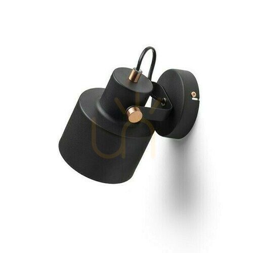 Kontrola Celeia Povrchová lampa černá matná kartáčovaná měď 230 V E27 40 W.