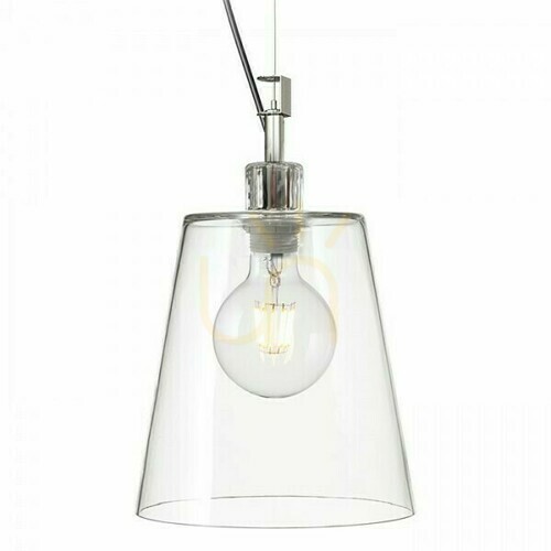 Kontrola Babu New 22 Transparent Glass/Chrome Pendant Lamp 230 V E27 53 W.
