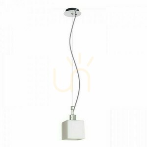 Dados New Opal Glass/Chrome Pendant Lamp 230 V E27 28 W. small 0