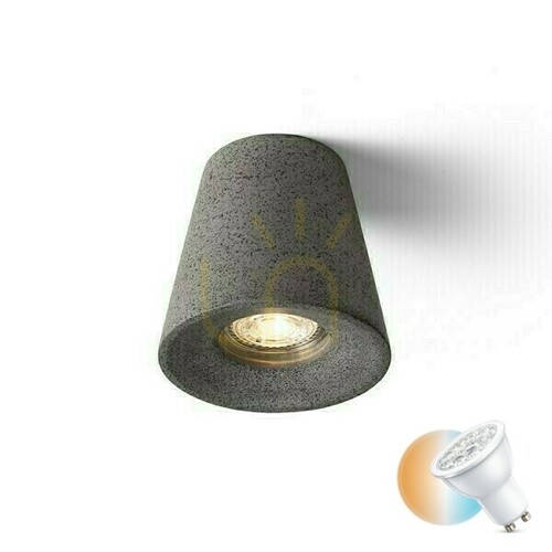 Kontrola Stropní svítidlo Volca Concrete/Decor Dark Granite 230 V Led Gu10 5 W.