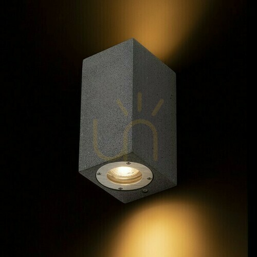 Kontrola Kane Ii venkovní nástěnné svítidlo Beton/Dekor Tmavá žula 230 V Led Gu10 2x5 W Ip65