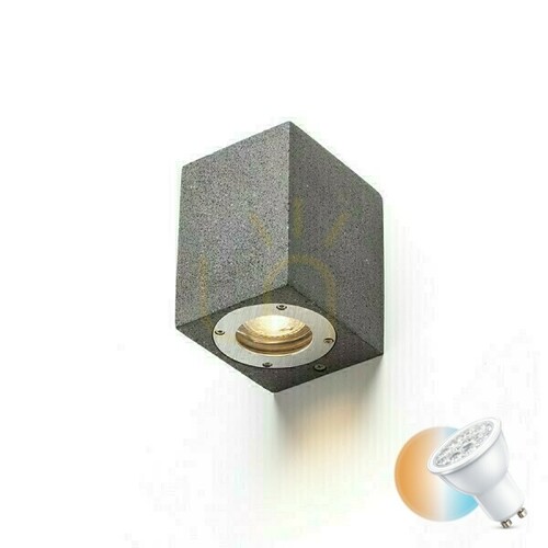 Kontrola Venkovní nástěnné svítidlo Kane I stěna Beton/Dekor Tmavá žula 230 V Led Gu10 5 W Ip65