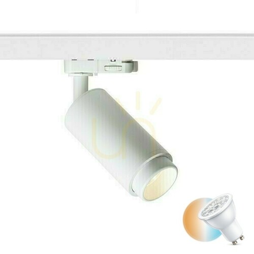 Kontrola Reflektor Optimus pro 3 fáze. Kolejnice bílé 230 V Led Gu10 9 W 10 50°