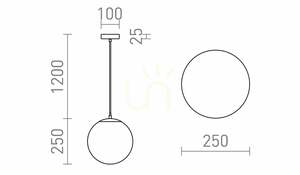 Závěsné svítidlo Rendl LUNA 25 R13746 – opálové sklo, chrom, Ø25 cm, E27 small 5