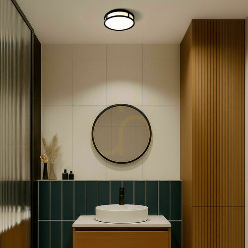 Kontrola Koupelnové stropní svítidlo RENDL GRANDE LED 25 R13677, černé, opálové sklo, 12 W 3000 K IP44