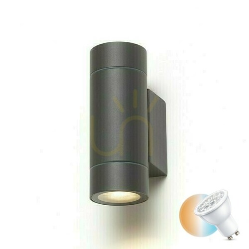 Kontrola Venkovní nástěnné svítidlo Mizzi New Ii nástěnné svítidlo Antracit 230 V Gu10 2x35 W Ip65