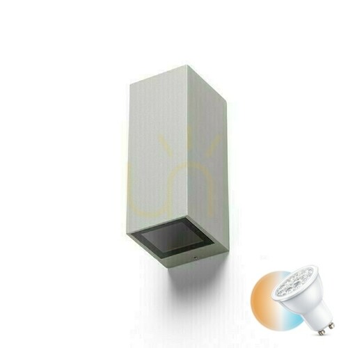 Kontrola Venkovní nástěnné svítidlo Desmond Ii nástěnné svítidlo Silver Grey 230 V Gu10 2x35 W Ip44