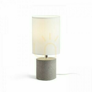 Stolní lampa Rendl Camino se stínidlem, bílá, cementová podstava, E27 max. 15 W small 1
