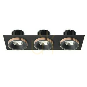 Sharm Sq Iii Black/Black Copper Vestavné svítidlo 230 V Led 3x10 W 24° 3000 K small 1