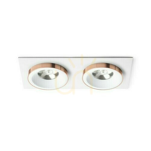 Kontrola Sharm Sq Ii Zapuštěné svítidlo White Copper 230 V Led 2x10 W 24° 3000 K