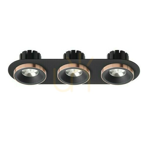Kontrola Sharm R Iii Zapuštěné svítidlo černá/černá měď 230 V Led 3x10 W 24° 3000 K
