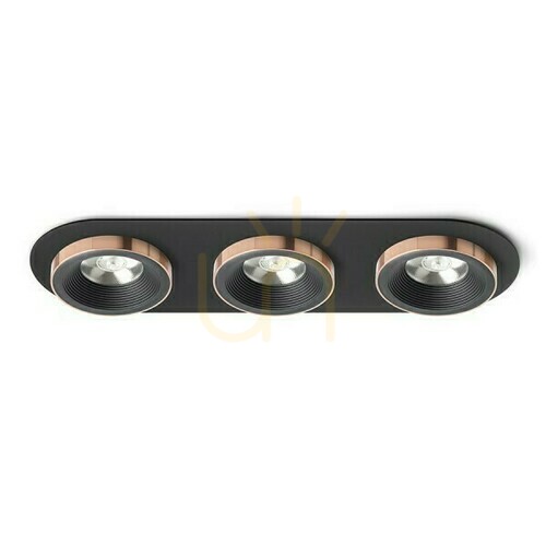 Kontrola Sharm R Iii Zapuštěné svítidlo černá/černá měď 230 V Led 3x10 W 24° 3000 K