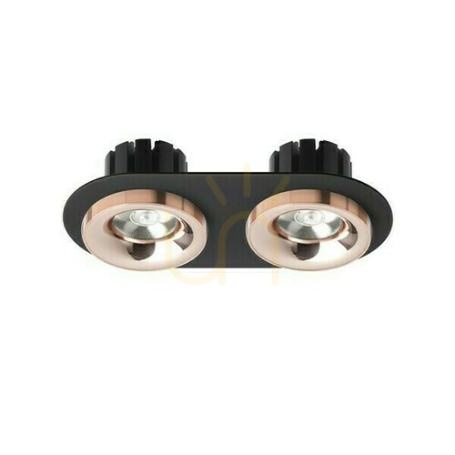 Kontrola Sharm R Ii Black Copper/Copper Vestavné svítidlo 230 V Led 2x10 W 24° 3000 K