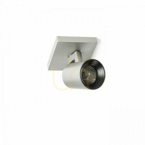 Kontrola Kenny I Broušený hliník/černá lampa pro povrchovou montáž 230 V Gu10 35 W.