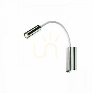 Nástěnné svítidlo Rendl SHOW, LED bodovka 3 W 240 lm 3000 K na husím krku, bílo-chromové, 47 cm small 3