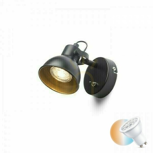 Kontrola Rosita I nástěnné svítidlo černá/zlatá 230 V Led Gu10 9 W.