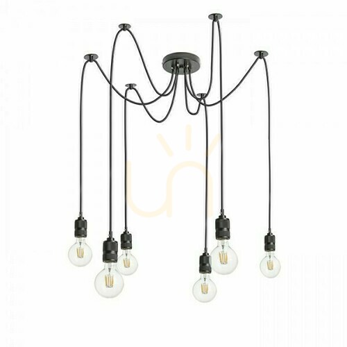 Kontrola Cindy Vi závěsná lampa černá 230 V E27 6x42 W.
