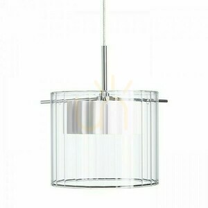 Estra I Bílá transparentní skleněná závěsná lampa 230 V Led 5 W 3000 K small 3