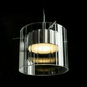 Estra I Bílá transparentní skleněná závěsná lampa 230 V Led 5 W 3000 K small 4