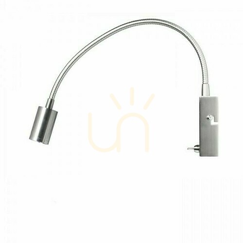 Kontrola Nástěnné svítidlo RENDL VERSA R10602, nikl mat, husí krk 42 cm, LED 3 W 240 lm 3000K, úhel 40°, vypínač na základně