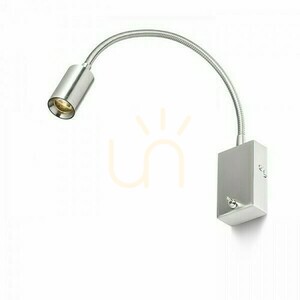 Nástěnné svítidlo RENDL VERSA R10602, nikl mat, husí krk 42 cm, LED 3 W 240 lm 3000K, úhel 40°, vypínač na základně small 0
