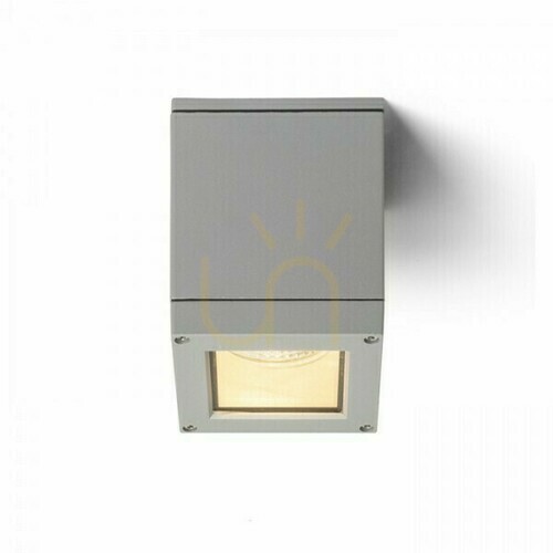 Kontrola Plafonds Outdoor Quadra M Stropní stříbrná šedá 230 V E27 75 W Ip54