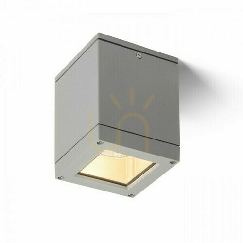 Kontrola Plafonds Outdoor Quadra M Stropní stříbrná šedá 230 V E27 75 W Ip54