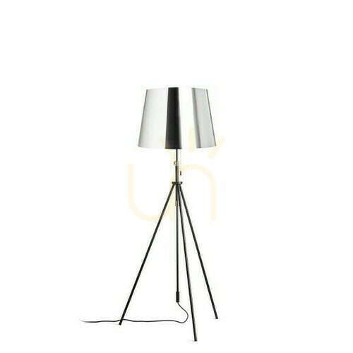 Kontrola Luton/Ilusion Stojací lampa Podlahová fólie chrom/černá/kov 230 V Led E27 11 W.