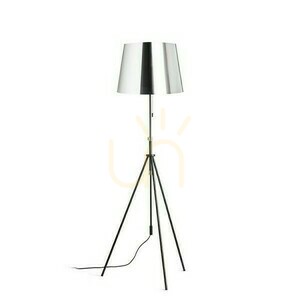 Luton/Ilusion Stojací lampa Podlahová fólie chrom/černá/kov 230 V Led E27 11 W. small 0