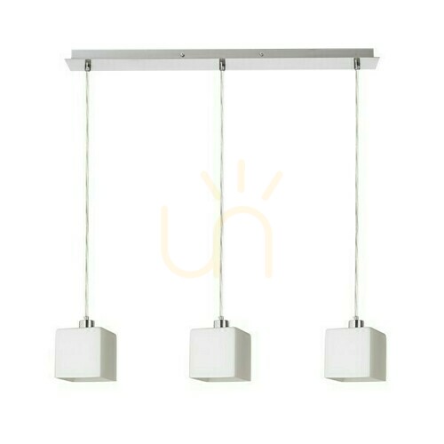 Kontrola Dados Iii 60 Opálové sklo/matný nikl Závěsné svítidlo 230 V Led E27 3x11 W.