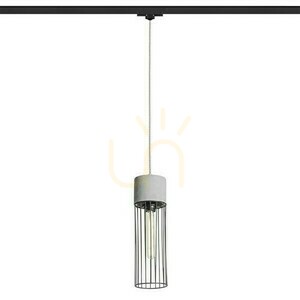 Závěsné svítidlo BURTON pro 3fázovou lištu E27 11W beton/černá 40 cm R13816 RENDL small 1