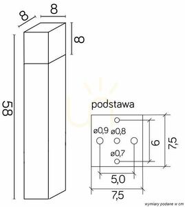 Venkovní stojací lampa SU-MA CUBE 58 cm tmavě šedá CB-580 DG small 3