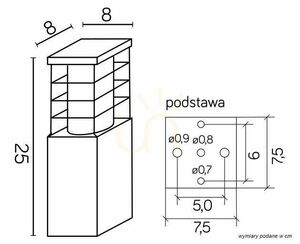 Venkovní stojací lampa SU-MA RADO II 3 BL černá 25 cm small 4