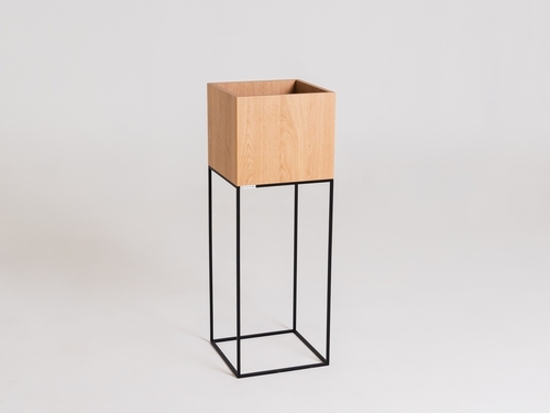 Kontrola Květináč PALMUS METAL 100x35x35 - dub(3395), černý