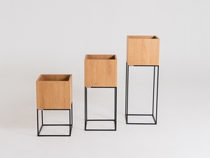 Květináč PALMUS METAL 60x35x35 - dub(3395), černý small 3