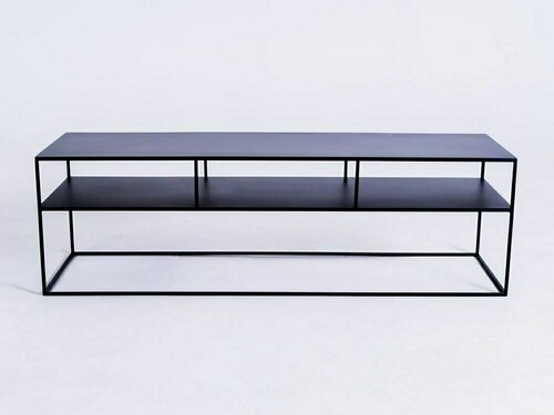 Kontrola RTV stůl TENSIO 2 FLOOR METAL 150x45 - černý