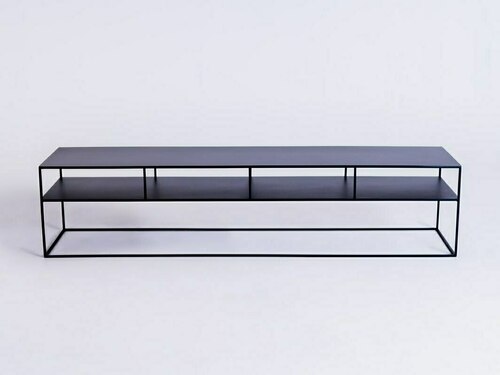 Kontrola RTV stůl TENSIO 2 FLOOR METAL 200x45 - černý
