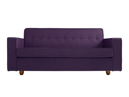 Kontrola Pohovka pro 2 osoby CustomForm ZUGO, švestková látka 1309, ořechové dřevo, 178 cm